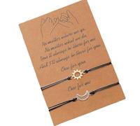 omiinitio 2 Pezzi Sole E Luna Coppia Braccialetti Accessori Amore Simbolizzato Con Design Nero Per L'espressione Romantica Regalo di Compleanno Braccialetto, Taglia unica, come descritto