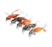 omiinitio 5 esche da pesca con simulazione di formiche Minnow Crankbait esche dure Topwaters artificiali galleggianti nappe simulazione formiche esche da pesca con gancio e piuma