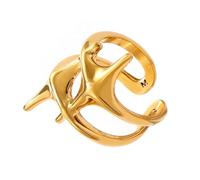 omiinitio Anelli a forma di stella con finitura oro/acciaio che rappresenta la fede e il potere, ideali per trendsetter e alla ricerca di stile, come descritto