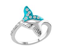 omiinitio Blu Comodi Anelli Con Tema Oceanics Materiali Legati Gioielli Naturali Per Gli Amanti del Mare Gioielli Ispirati Da Oceanics, come descritto