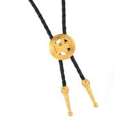 omiinitio Bolos Contemporaneo Cravatta In Pelle PU E Lega Per Abbigliamento Casual Del ballo Collana Leggera Adulti Con Fantasia Stella Bolo Alla Moda Per Uso Quotidiano, Cinque angoli rotondi, Taglia