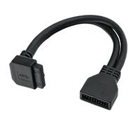 omiinitio Cavo interno destro USB 3.0 19/20 pin Intestazione anteriore per adattatore Trasferimento dati veloce PVC schermato