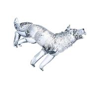 omiinitio Cristalli soffiati a bocca in vetro lupo figura ulululante statua scultura animale per la decorazione domestica ornamento in vetro decorativo