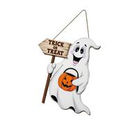 omiinitio Decorazione per Halloween, in legno di Halloween, per la porta, per la parte anteriore, per la decorazione della casa, per Halloween