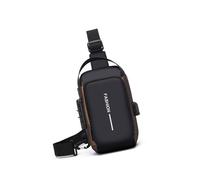 omiinitio Elegante Unisex Crossbody Tasca sul petto Tessuto Oxford Traspirante Multifunzionale Conservazione Per Allenamento Ciclismo Attività Oxford Tessuto Crossbody Borsa, Colore: nero e oro.