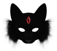 omiinitio Volpi Wolf Mask Halloween Party Cosplay Costumi Puntelli Peluche Gatti Mezza Maschera Viso Maschera Per Carnevale Mascherate Halloween Cosplay Costume