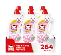 Omino Bianco - Detersivo Lavatrice Liquido, 264 Lavaggi, Rispetta Colori e Tessuti, Fresco Profumo di Ninfea Rosa, 1760 ml x 6 Confezioni