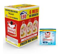 Omino Bianco Detersivo Lavatrice Marsiglia,150 Lavaggi, 2000ml x 3 +Omaggio