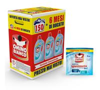 Omino Bianco Detersivo Lavatrice, Muschio Bianco, 2000 ml x 3 + Omaggio | Pulisc