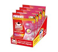 Omino Bianco Idrocaps - Detersivo Lavatrice In Capsule Salva Fibre, 120 Lavaggi, Efficace a Basse Temperature, Profumo Ninfea Rosa, 30 Caps x 4 Confezioni