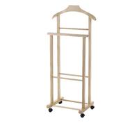 Omino Doppio Indossatore da Camera in Legno Faggio Naturale 43 x 33 x 105 cm