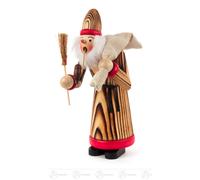 Omino Fumatore Aiutante Babbo Natale, Gesandelt Altezza = 23cm Nuovo Erzgebirge