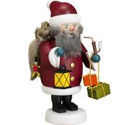 Omino Fumatore Babbo Natale Colorato Hxbxt = 19x12x15cm Nuovo Rauchmann Figura