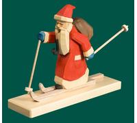 Omino Fumatore Babbo Natale Corridore Del Pattino Piccolo Intagliato Seiffen