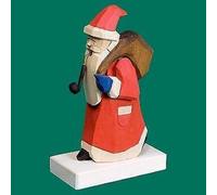 Omino Fumatore Babbo Natale Medio Intagliato Natale Seiffen Neve Nuovo