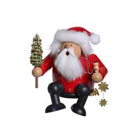 Omino Fumatore Sgabello Bordo Babbo Natale Lxpxa = 14x12x14,5cm Nuovo Incensiere