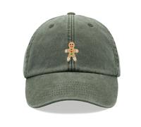 Omino Pan di Zenzero Cappello Baseball Vintage Slavato Unisex Papà Carino Natale