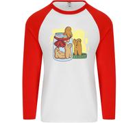 Omino Pan di Zenzero Fuga Divertente Cibo Uomo L/S Baseball T-Shirt