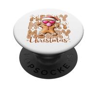 Omino pan di zenzero Merry Christmas cappello babbo gomma PopSockets PopGrip Adesivo