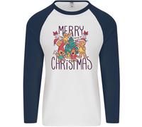 Omino Pan di Zenzero Merry Christmas Uomo L/S Baseball T-Shirt