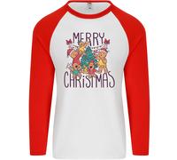 Omino Pan di Zenzero Merry Christmas Uomo L/S Baseball T-Shirt