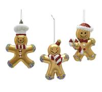 Omino pan di zenzero set 6 addobbi decorazioni natalizi per albero natale oro ro