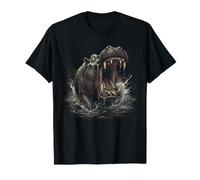 Ominous Hippo Monster Dark Fantasy Incisione Art Maglietta