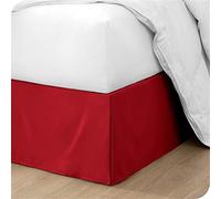 OMIREL Rivestimento per Giroletto Matrimoniale Vestiletto Matrimoniale Coprirete Singolo Gonna da Letto Plissettata in Poliestere Mantovana Giroletto,Rosso,150 * 190+35cm