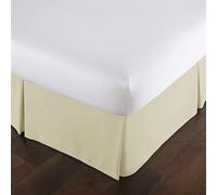 OMIREL Rivestimento per Giroletto Matrimoniale Vestiletto Matrimoniale Coprirete Singolo Gonna da Letto Elastica Plissettata in Poliestere Mantovana Giroletto,Beige,150 * 190+35cm