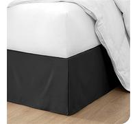 OMIREL Rivestimento per Giroletto Matrimoniale Vestiletto Matrimoniale Coprirete Singolo Gonna da Letto Plissettata in Poliestere Mantovana Giroletto,Nero,90 * 200+35cm