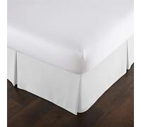 OMIREL Rivestimento per Giroletto Matrimoniale Vestiletto Matrimoniale Coprirete Singolo Gonna da Letto Elastica Plissettata in Poliestere Mantovana Giroletto,Bianca,180 * 200+35cm