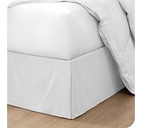 OMIREL Rivestimento per Giroletto Matrimoniale Vestiletto Matrimoniale Coprirete Singolo Gonna da Letto Plissettata in Poliestere Mantovana Giroletto,Bianca,120 * 200+35cm