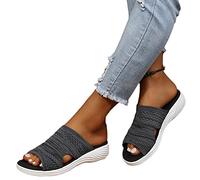 OMIREL Sandali Punta Aperta Moda Donna Pantofole Ortopediche Estive Slingback Ortopedico Slide Sandali Sportivi Gladiatore Sandali Estive Scarpe,Nero,US10/EU41