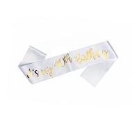 OMISS Fascia bianca e dorata con scritta "It's My 40th Birthday" (lingua italiana non garantita)