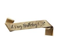 OMISS It's My Birthday - Fascia rosa glitterata - Be The Most Beautiful for Your Birthday, Oro glitterato., Large