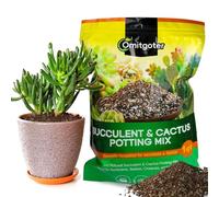 Omitgoter Miscela di terriccio per piante grasse e cactus, 1 qt, miscela biologica naturale per cactus, piante grasse, palme e agrumi coltivate in contenitori interni ed esterni