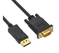 Omivine DisplayPort to VGA Cable 1,8M, 1080P Gold-Plated DP Port Male to VGA Male Cable, VGA to DisplayPort Cable Compatible with Laptop, PC, Desktop, Monitor, Projector