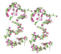 OMJMYY 2 Pezzi Ghirlanda Fiori Artificiali Margherite Viola 210cm, Decorazione Appendiabile per Matrimonio, Giardino, Casa