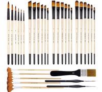 OMJMYY 32 Pezzi Pennellesse Pittura Acrilici, Pennelli per Dipingere,Set Pennelli Pittura in Nylon Art,Set Pennelli per Acquerelli, Olio, Acrilico