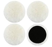 OMJMYY 4 Pezzi Tamponi Lucidatura Auto 125 mm Kit Lucidatura Auto Tamponi Per Lucidatura Tamponi Lucidatura Lana Tampone Lucidatura Auto con Feltro Adesivo Per Lucidatura E Ceratura Di Auto