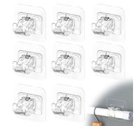 OMJMYY 8 Pezzi Ganci per Tende Senza Bucare Ganci Tende Finestre PVC Staffe Autoadesive per Aste di Fissaggio per Tende O Portasciugamani Sospesi Infissi PVC bastoni per Tende Trasparenti