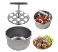 OMJMYY Pressa Manuale da Polpette 12 Fori Macchina per Polpette in Acciaio Inossidabile Formina per Polpette Portatile in Acciaio Inox per Cucina la casa e gli esterni per Polpette di Pesce Gamberetti