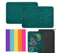 OMJMYY Sensory Activity Board 20 x 29.5 cm Scheda di attività Sensoriale Silicone Fidget Toy Sensorik Activity Board con Borsa da Viaggio e 40 Corde per Bambini e Adulti ADHD Ansia Stress Autismo