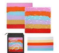 OMJMYY Sensory Activity Board Scheda di attività Sensoriale Silicone Fidget Toy Scheda Sensoriale Fidget con 20 Corde e Borsa da Viaggio per Bambini 3+ e Adulti ADHD Autismo Ansia Stress(Colorato)