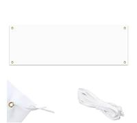 OMJMYY Striscione Bianco Grande 300 x 50cm Vuota Striscione Bianca Banner Personalizzato con Corda da 6 m per Fai da te Disegno Eventi Interni ed Esterni