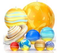 OMKSIH Pianeti gonfiabili del sistema solare con luci Sistema solare gonfiabile Giocattoli scientifici Decorazione della stanza del ragazzo Spazio del soffitto 9 giganti Pianeti appesi Astronomia