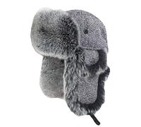 Ommda Cappello da Trapper Unisex Donna Uomo in Pelliccia Sintetica Caldo Cappello con Paraorecchie, Invernali Cappello da Aviatore Ushanka Cappello da Trapper Trooper, Grigio, XL
