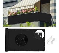 Ommda Paravento Frangivento Balcone Impermeabile 95% Protezione Antipioggia Solare Anti HDPE UV per Protezioni Copertura Balconi con Corda in Nylon e Fascetta,su Misura,185 g/m²,Nero,0.9x3m