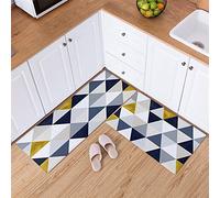 Ommda Tapis Cuisine Long Antidérapant Antifatigue Absorbant Lavable Tapis Cuisine Devant Evier Motif de géométrie 3D Home Décoration Geometria O 40x60cm