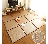 Ommda Tatami Tappeto Giapponesi Pieghevole Memory Foam Antiscivolo Tatami Salotto Tappetino Schiuma,130x195cm,caffè e Beige